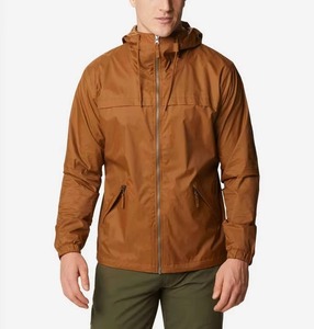 Men's Hooded Waterproof Windproof Windbreaker Jacket Autumn Casual Zipper Closure Plain Dyed Front Polyester Shell Solid Color - Product Image 2
