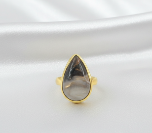 Natural Botswana Agate 925 Sterling Silver <b>Ring</b> Handmade Pear Shape Boho <b>Statement</b> <b>Ring</b> Unique Designer Jewelry Gift For Women - Product Image 3