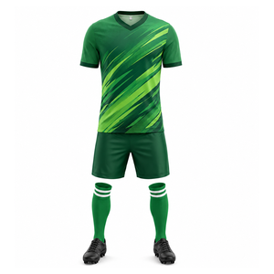 Conjunto de Camiseta de Fútbol Sublimada Personalizada, Roja y Dorada, Cuello en V, Sin Mangas, Unisex, Transpirable, Talla Grande, para Adultos, Todas las Temporadas, 100% Algodón, Secado Rápido - Product Image 1