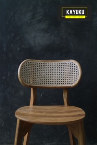 Classic Comfort <b>Dining</b> Chair Wood and Rattan with Modern Minimalist Design - Product Image 2