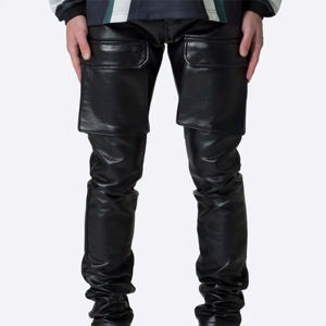 Pantalon en cuir de haute qualité professionnel à prix de gros, fabriqué en cuir de la meilleure qualité, pantalon pour hommes. - Product Image 1