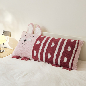 Super Soft 50*100cm Cute Rabbit Pattern Knitted <strong>Cushion</strong> <strong>Cover</strong> 100% Polyester Microfiber Long <strong>Bolster</strong> Pillow for Home Decor BQT - Product Image 3