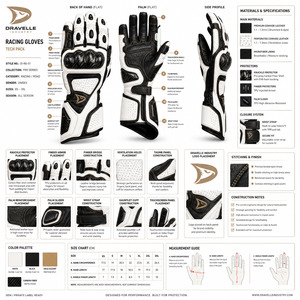 Guantes de Carreras de Cuero Completos con Protección de Palma de Fibra de Carbono, Transpirables, con Cierre de Velcro, Unisex, para Motociclismo - Product Image 5