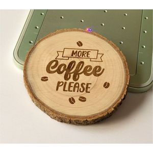 Wholesale Round Tree Branch Bark Wood <b>Coasters</b> Decorative Engraved Coffee Cup Mats Custom Logo Natural Wood Slice <b>Drink</b> <b>Coaster</b> - Product Image 1
