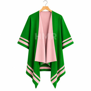 HMR Sorority Sisterhood Green Pink Striped Cardigan Long Casual Solid Color Sweater 100% Polyester With Custom Logo - Product Image 5