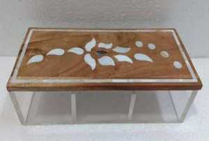 NoorPearl Timber Signature Box Premium Handmade Wood & Mother of Pearl <b>Acrylic</b> Candy Holder for Ramadan Sweets, Eid Gifting - Product Image 5