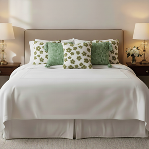 Set di 5 Federe Decorative SOGA con Motivi Floreali e Chevron in Verde Salvia, Copricuscini con Nappe - Product Image 4