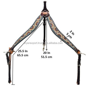 Top à la mode 100% cuir véritable Western colliers de poitrine usinés à la main avec tournesol outillage travail fabricant en gros fournisseur - Product Image 2