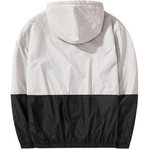 Blouson de course à capuche pour homme, coupe-vent, color block, fermeture éclair, décontracté, printemps, coupe régulière, extérieur en polyester - Product Image 1