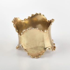 Brass Napkin Ring Flower Shape Vintage Design Table Decoration Accessory - Product Image 2