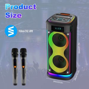 Altoparlante Portatile Wireless per Feste con Luce LED e Microfono, Telecomando, TWS, Alti, Bassi, Eco, Musica di Sottofondo - Product Image 3