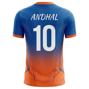 Maillot de football respirant grande taille à manches courtes pour adultes hommes 2026, séchage rapide, personnalisable, nom d'équipe OEM - Product Image 2