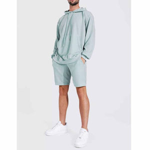 Conjunto de Sudadera con Capucha y Pantalones Cortos a la Moda para Hombre y Mujer, Conjunto de Dos Piezas, Diseño Urbano, Chándal Informal y Cómodo, Elegante - Product Image 1
