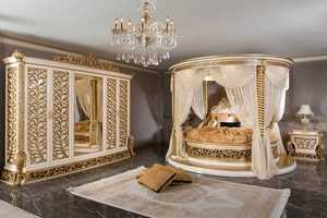 Ensemble de meubles de chambre à coucher et de lit en bois de teck noir et or sur le thème égyptien Maharaja, très soigné, style rococo antique - Product Image 3