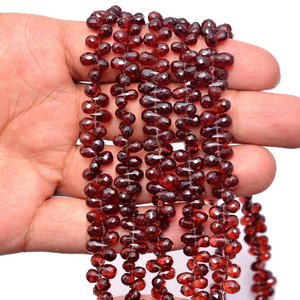 Cuentas facetadas de granate AAA+ de 7x5 mm en forma de lágrima, cuentas sueltas de granate rojo natural, piedra semipreciosa para la fabricación de joyas. - Product Image 3
