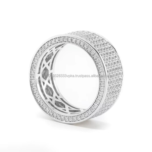 Bague unisexe Vana Jewels H0022 en argent sterling plaqué rhodium, style hip-hop, pour fiançailles, mariage, anniversaire - Product Image 3
