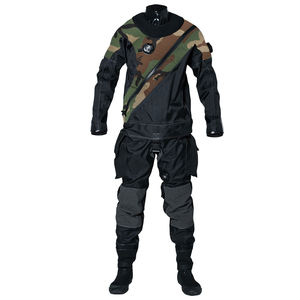 Men's Camouflage Tactical <b>Work</b> Suit With Knee Pads And Utility Pockets <b>Black</b> And Green Patterned Design - Product Image 1