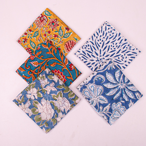 Mouchoirs en coton de luxe imprimés à la main, style bohème vintage, bandana pour femmes, artisanat écologique, réutilisable, cadeau - Product Image 4