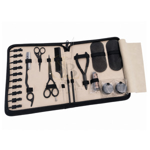 Kit d'outils professionnels pour extensions de cheveux, pinces noires mates, ciseaux, clips, peigne, crochet, ensemble complet d'outils pour extensions de cheveux en salon - Product Image 3