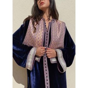 Premium Velvet <b>Kaftan</b> Set Velvet <b>Kaftan</b> Finished Graphic Sfifa Neckline Full Front Opening Fastening Handmade Silk Buttons - Product Image 6