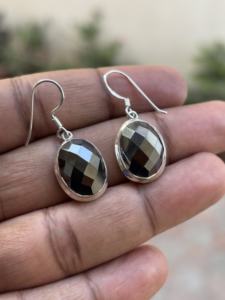 Pendientes de Plata de Ley 925 con Hematita Natural, Hechos a Mano, Diseño Clásico, Regalo de Joyería para Mujer - Product Image 2