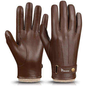 Nouveaux gants d'hiver pour hommes, personnalisés, en cuir, chauds, en laine, compatibles avec les écrans tactiles, gants de cérémonie thermiques - Cadeaux pour papa ou mari - Product Image 1