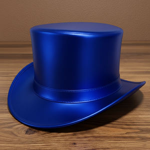 Chapeau haut de forme en cuir bleu métallisé fait main, style steampunk, pour la Saint-Valentin et les festivals - Product Image 4