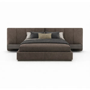 Luxury Modern Upholstered Platform Bed King Size | Italian Minimalist Bed <b>Frame</b> | Custom Hotel Bedroom Furniture Vietnam - Product Image 4