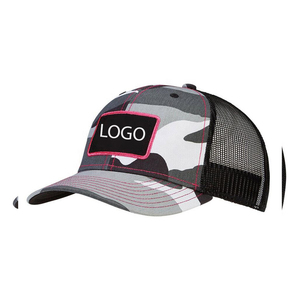 Gorra Trucker Unisex con Diseño de Camuflaje, Tela de Malla, 6 Paneles, Talla Ajustable, Color Gris y Naranja, Estilo Casual para Primavera/Verano - Product Image 4