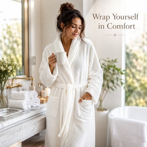 Wholesale Supply 100% Cotton Terry Bath <b>Robe</b> for After Shower Hotel Guest Spa Sauna Pool and Home Use Available for Best Price - Product Image 1