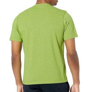 T-shirt en coton vert uni surdimensionné pour homme, col rond, manches courtes, tricot jersey décontracté, coupe classique, vente en gros - Product Image 5