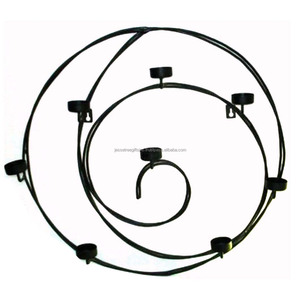 Soporte votivo para colgar en la pared de alambre de Metal con acabado de recubrimiento en polvo negro diseño curvo excelente calidad para la decoración del hogar - Product Image 4