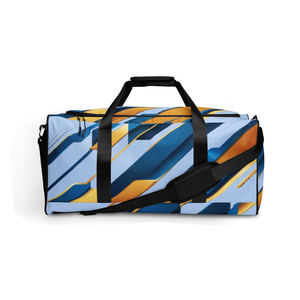 Sport <b>Duffel</b> <b>Bag</b> with Blue and Orange Geometric Pattern Large Capacity Zipper Closure Travel Gym <b>Bag</b> - Product Image 1