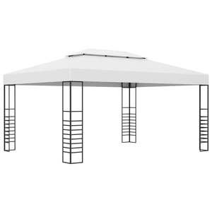 Gazebo, Pérgola y Pabellón de Jardín de Acero con Recubrimiento en Polvo Blanco, Resistente, de 13.1 x 9.8 Pies - Product Image 1