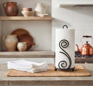Durable Metal <b>Paper</b> Towel Holder With Scroll Design Perfect For <b>Kitchen</b> Bathroom And Toilet Use Napkin Organizer Handcrafted - Product Image 5