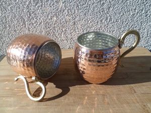 Copper mule mug <b>set</b> rustic hammered drink cups reusable handmade <b>beverage</b> mugs premium <b>serving</b> collection - Product Image 2