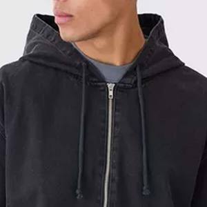 Sudadera con Capucha de Mezclilla para Hombre, Diseño Personalizado de Alta Calidad, con Bolsillos, Cierre Completo, Impresión de Logotipo Personalizado para Hombre - Product Image 3