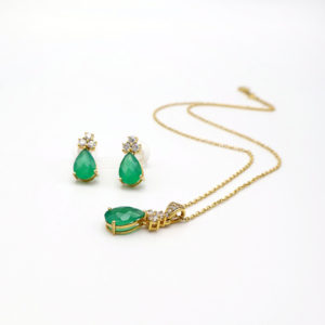 Elegante Conjunto de Pendientes y Colgante de Ónix Verde, Joyería de Piedras Preciosas para Damas, Accesorio de Moda - Product Image 4