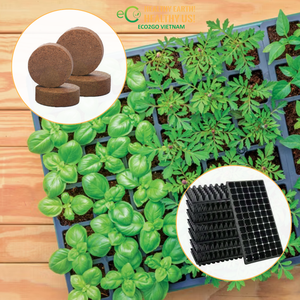 Kit de Cultivo ECO2GO VIETNAM con Discos de Fibra de Coco y Bandeja de Propagación de Plástico Multiceldas para Germinación de Semillas - Product Image 2
