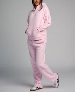 Sweat à capuche rose pour femme en polaire polyester/coton, couleur unie, manches longues, respirant, longueur standard, design personnalisé - Product Image 6