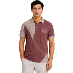Camiseta Polo Personalizada para Hombre en Rosa Empolvado y Beige, Manga Corta, Informal, para Golf, OEM, Marca Privada, Transpirable, Uniforme, Venta al Por Mayor - Product Image 1