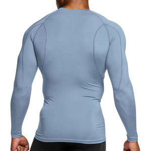 Haut de sport pour homme à manches longues rouge, à séchage rapide, en polyester, anti-UV - Product Image 5