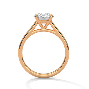 Beautiful 14K Rose Gold Solitaire <b>Ring</b> Comes With Four Prong <b>Set</b> Round Cut Lab Grown Diamond GRA Certified <b>Women</b> Bridal <b>Ring</b> - Product Image 2