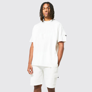 Ensemble court d'été streetwear personnalisé pour homme – T-shirt et short délavés à l'acide de haute qualité, grandes tailles - Product Image 1