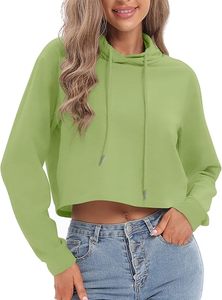 <b>Bulk</b> Custom Women Hooded Crop Top Trendy Street Style Sweatshirt Supplier - Product Image 3