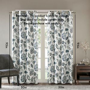 Pannello tenda oscurante camera stampata Jacquard con Design elegante tra cui pali per tenda tracce e accessori - Product Image 3