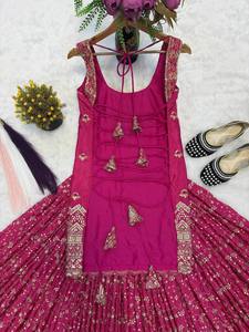 This Season Wear Our Beautiful Heavy Chinous Silk Work Full Sleeve Salwar Kameez for Party Occasions - Product Image 3