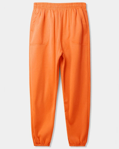 <b>Plus</b> <b>Size</b> Men's Orange Jogger Sweatpants Elastic Waist Mid Rise Knitted Casual <b>Trousers</b> With Pockets Regular Fit Autumn Wear - Product Image 1