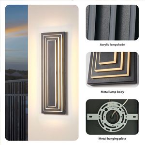 Lampada da Parete LED Moderna da 23,6 Pollici per Esterni, Grande Illuminazione per Portico e Garage, Elegante Illuminazione Esterna - Product Image 6