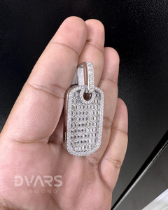 Colgante de Lujo Rectangular con Diamantes de Moissanita de Corte Brillante, Estilo Hip Hop Iced, Plata 925, Dvars Diamond DPH-08 - Product Image 2